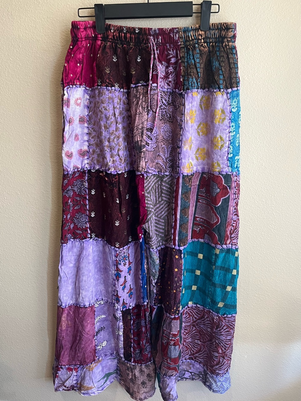 Boho Patchwork wide leg pants — Multi Color